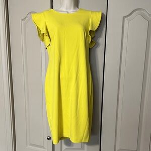 Calvin Klein Elegant Yellow Dress Size 8